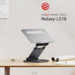Nulaxy Telescopic 360 Rotating Laptop Stand for Desk Adjustable Height Swivel Pull Out Design Ergonomic Laptop Riser Standing Desk Converter Fits All 10-17″ Laptops Computer MacBook, Gray