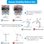 OMOTON LA10 360° Rotating Laptop Stand Riser for Desk, Ergonomic Foldable Computer Stand Adjustable Height Angles for Collaborative Work, Easy Storage Fit Macbooks,All Laptops up to 16 inches, Silver