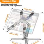 Laptop Stand with 360 Rotating Base, Computer Notebook Laptop Riser Metal Holder for Desk Collaborative Work, Fully Foldable for Easy Storage, Fits All MacBook, Laptops up to 16 inches