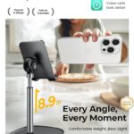 LISEN Cell Phone Stand Phone Holder for Desk Recording Office, Women Office Desk Accessories Gifts PC Gaming Essentials iPhone Stand Gadgets Fit OtterBox Case Switch iPad Air Tablet 4-10 in