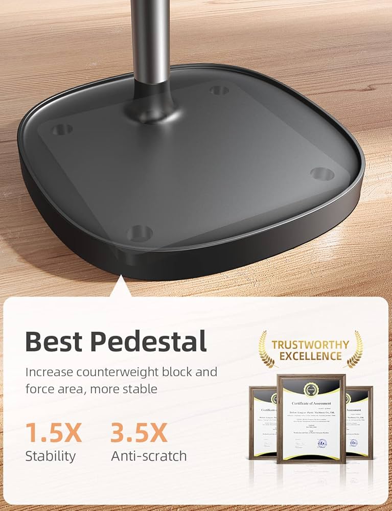 LISEN Cell Phone Stand Phone Holder for Desk Recording Office, Women Office Desk Accessories Gifts PC Gaming Essentials iPhone Stand Gadgets Fit OtterBox Case Switch iPad Air Tablet 4-10 in