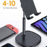 LISEN Cell Phone Stand Phone Holder for Desk Recording Office, Women Office Desk Accessories Gifts PC Gaming Essentials iPhone Stand Gadgets Fit OtterBox Case Switch iPad Air Tablet 4-10 in