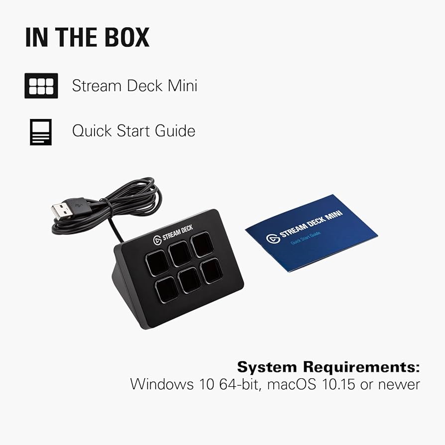 Elgato Stream Deck Mini – Control Zoom, Teams, PowerPoint, MS Office and Boost Productivity with Seamless Integration for Daily Apps, Set Up Shortcuts Easily, USB, Compatible with Mac and PC