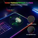 BladeHawks Extra Large RGB Gaming Mouse Pad-14 Light Modes, Extended Soft LED Mouse Pad, Anti-Slip Rubber Base, Computer Keyboard Mousepad Mat (31.5 x 12 Inch)