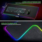 BladeHawks Extra Large RGB Gaming Mouse Pad-14 Light Modes, Extended Soft LED Mouse Pad, Anti-Slip Rubber Base, Computer Keyboard Mousepad Mat (31.5 x 12 Inch)