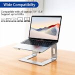 BESIGN LS03 Aluminum Laptop Stand, Ergonomic Detachable Computer Stand, Notebook Riser Compatible with Air, Pro, Dell, HP, Lenovo More 10-15.6″ Laptops, Silver