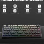 AULA F75 Pro Wireless Mechanical Keyboard,75% Hot Swappable Custom Keyboard with Knob,RGB Backlit,Pre-lubed Reaper Switches,Side Printed PBT Keycaps,2.4GHz/USB-C/BT5.0 Mechanical Gaming Keyboards