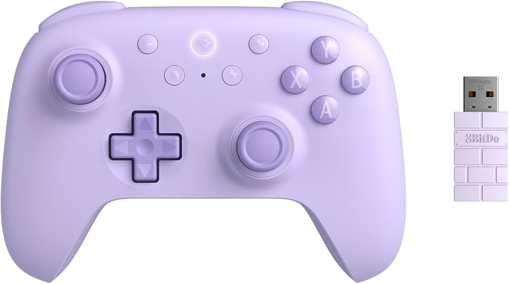 8BitDo Ultimate 2C Wireless Controller for Windows PC and Android, with 1000 Hz Polling Rate, Hall Effect Joysticks and Triggers, and Remappable L4/R4 Bumpers (Purple)