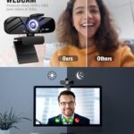 Tewiky 1080P Webcam with Microphone and Rotatable Tripod Wide Angle Camera for Desktop PC or Laptop Computer,Plug and Play, for Zoom/Skype/Teams, Conferencing and Video Calling