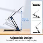 Urmust Laptop Notebook Stand Holder Adjustable Laptop Stand Portable Computer Riser Compatible with MacBook Air Pro HP Dell XPS Lenovo All Laptops 10-15.6″(Black)