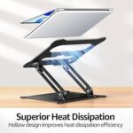 Urmust Laptop Notebook Stand Holder Adjustable Laptop Stand Portable Computer Riser Compatible with MacBook Air Pro HP Dell XPS Lenovo All Laptops 10-15.6″(Black)