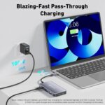 Reborn Docking Station Dual Monitor Adapter, Laptop Docking Station 3 Monitors Triple Display USBC Hub Dongle to 4K60Hz HDMI+DP,1Gbps Ethernet,100W PD,USB C Data,Card Reader,for Dell,HP,Lenovo,Surface