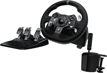 Logitech G920 Driving Force Racing Wheel and Floor Pedals, Real Force Feedback, Stainless Steel Paddle Shifters, Leather Steering Wheel Cover for Xbox Series X|S, Xbox One, PC, Mac – Black