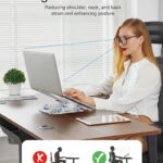 Laptop Stand for Desk Adjustable Height Portable Laptop Riser Aluminum Laptop Stand for Desk Foldable with Ergonomic 10-17″ Silver