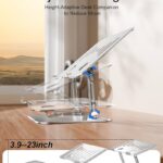 Laptop Stand for Desk Adjustable Height Portable Laptop Riser Aluminum Laptop Stand for Desk Foldable with Ergonomic 10-17″ Silver