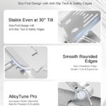 Laptop Stand for Desk Adjustable Height Portable Laptop Riser Aluminum Laptop Stand for Desk Foldable with Ergonomic 10-17″ Silver