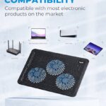 havit HV-F2056 15.6″-17″ Laptop Cooler Cooling Pad – Slim Portable USB Powered (3 Fans), Black/Blue