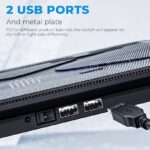 havit HV-F2056 15.6″-17″ Laptop Cooler Cooling Pad – Slim Portable USB Powered (3 Fans), Black/Blue