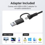 INGA Computer Speakers with Detachable Mic, Plug and Play Desktop Speakers, One-Touch Mute Microphone, Stereo & Bass, Easily Clamps to Monitor, Compatible with PC, MAC, Laptop