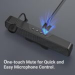 INGA Computer Speakers with Detachable Mic, Plug and Play Desktop Speakers, One-Touch Mute Microphone, Stereo & Bass, Easily Clamps to Monitor, Compatible with PC, MAC, Laptop