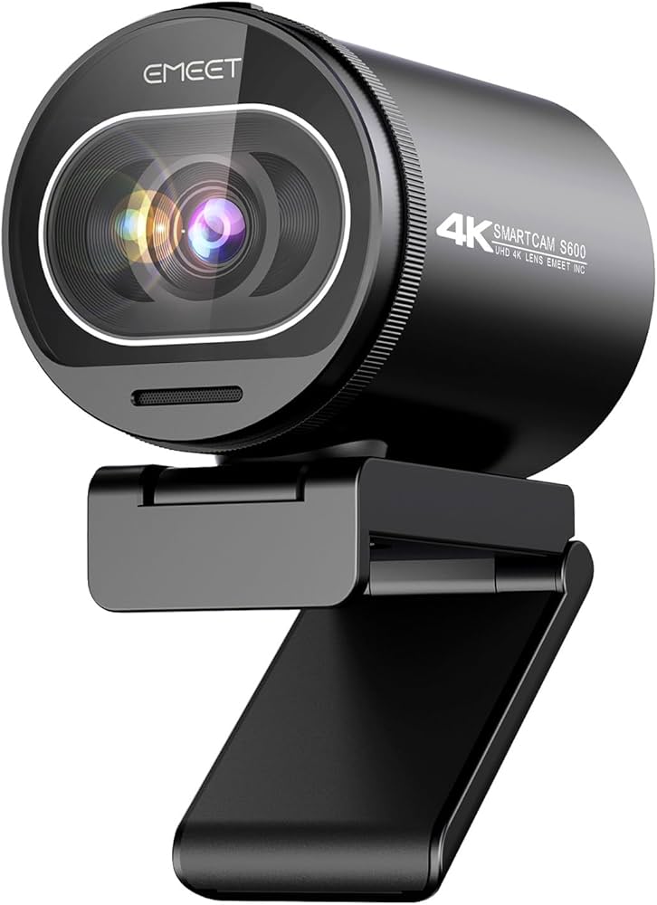 EMEET S600 4K Webcam for Streaming – Sony 1/2.55” Sensor, PDAF Autofocus, 1080P@60FPS, 2 Noise Reduction Mics, Built-in Privacy Cover, 73° FOV, Streaming Camera for Live Commerce/Gaming/Beauty