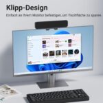 INGA Computer Speakers, USB Plug and Play Desktop Speakers, Easily Clamps to Monitor, PC Speaker with Loud Stereo Sound & Bass, Wired Computer Speakers for Study/Meeting, Compatible with MAC, Laptop