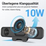 INGA Computer Speakers, USB Plug and Play Desktop Speakers, Easily Clamps to Monitor, PC Speaker with Loud Stereo Sound & Bass, Wired Computer Speakers for Study/Meeting, Compatible with MAC, Laptop