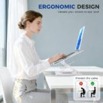 Ergonomic 2-in-1 Laptop Phone Stand for Desk, Adjustable Riser, Sturdy and Portable, Fits All Laptops and Phone (White)