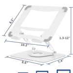ALASHI Laptop Stand for Desk with 360° Rotating Base, Multi-Angle Adjustable Laptop Stands, Foldable Laptop Riser Compatible with 10 to 15.6 Inches PC Computer, White