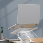 ALASHI Laptop Stand for Desk with 360° Rotating Base, Multi-Angle Adjustable Laptop Stands, Foldable Laptop Riser Compatible with 10 to 15.6 Inches PC Computer, White