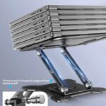 Adjustable Laptop Stand for Desk, 360° Rotating Base Ergonomic Computer Stand, Laptop Riser Foldable Protable for Office Home Fits Compatible with MacBook Pro/Air Notebook up to 10-16″ Black