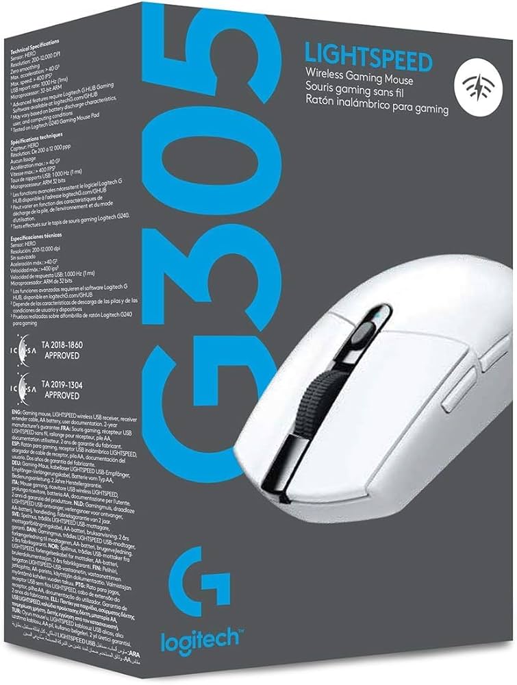 Logitech G305 Lightspeed Wireless Gaming Mouse, White