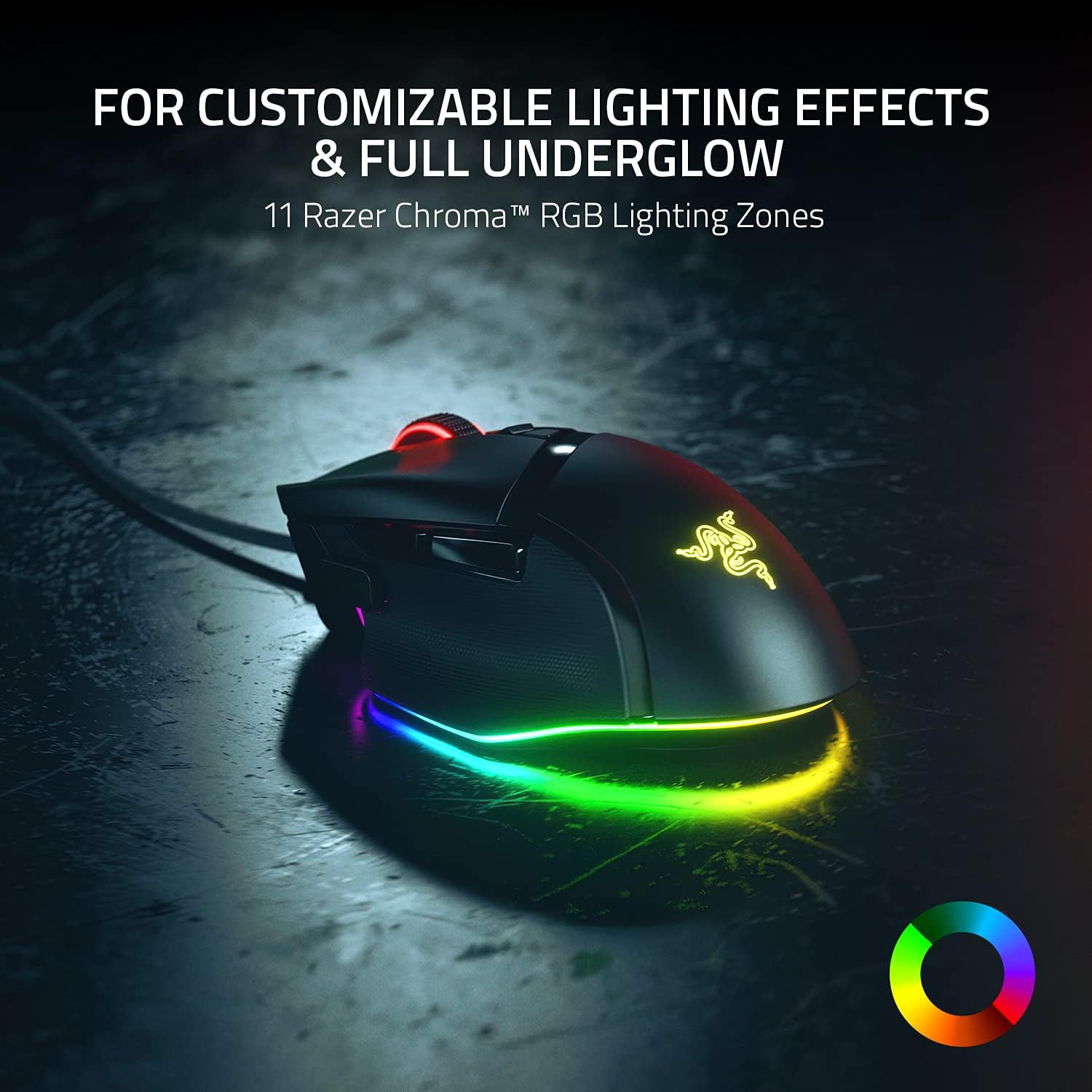 Razer Basilisk V3 Customizable Ergonomic Gaming Mouse: Fastest Gaming Mouse Switch – Chroma RGB Lighting – 26K DPI Optical Sensor – 11 Programmable Buttons – HyperScroll Tilt Wheel – Classic Black