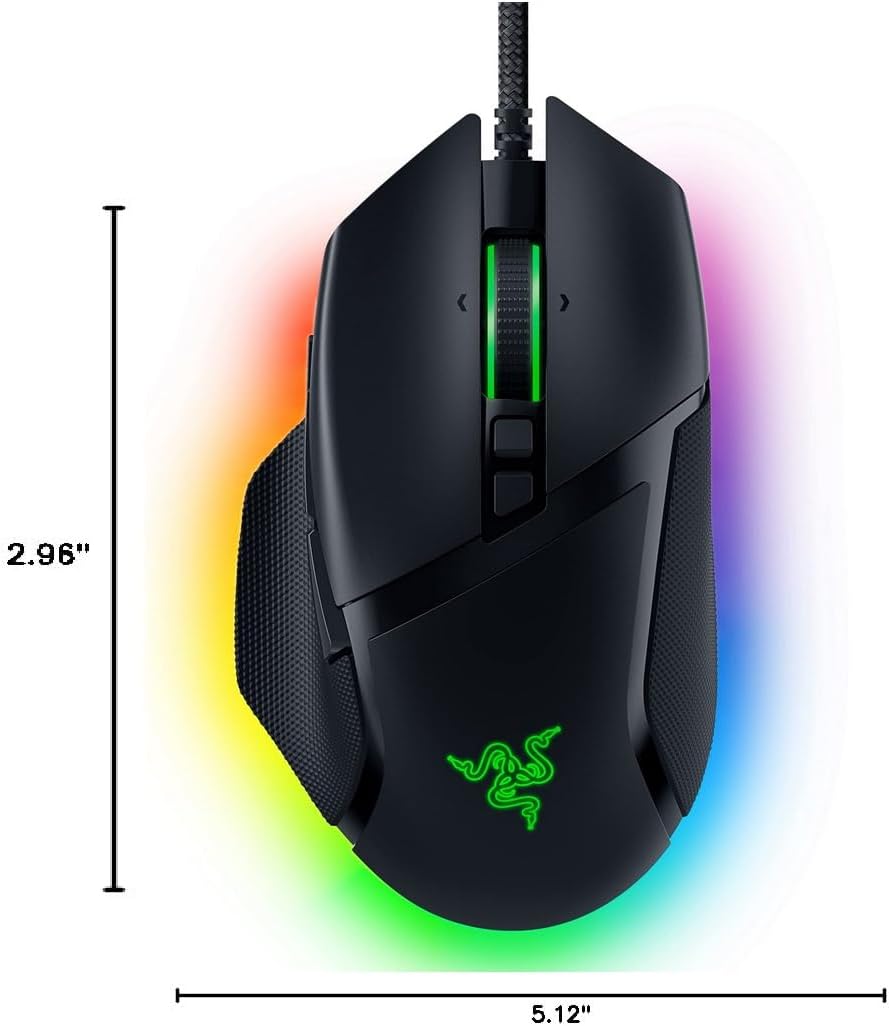 Razer Basilisk V3 Customizable Ergonomic Gaming Mouse: Fastest Gaming Mouse Switch – Chroma RGB Lighting – 26K DPI Optical Sensor – 11 Programmable Buttons – HyperScroll Tilt Wheel – Classic Black