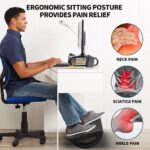 Foot Rest for Under Desk at Work – Ergonomic Foot Stools for Under Office Desk – Rocking Footrest with Roller Massager – Leg Rest for Chair, Computer Gaming – Promote Leg Circulation