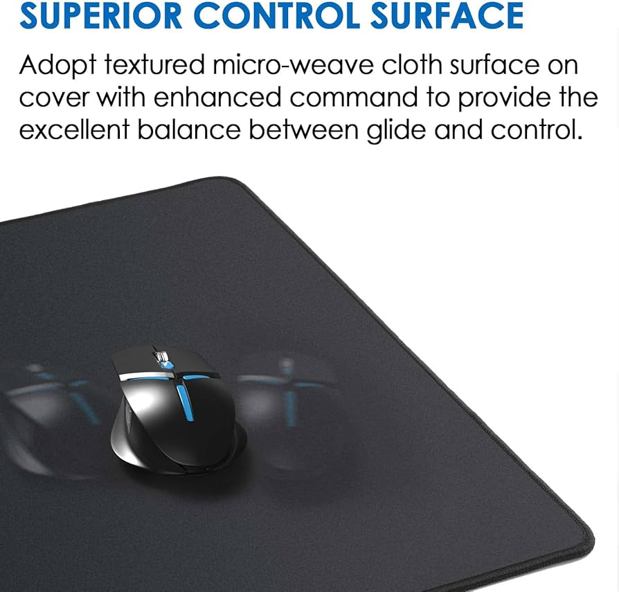 KTRIO Large Gaming Mouse Pad Desk Mat, Superior Micro-Weave Cloth for Precise Mouse Control, Non-Slip Rubber Base, Stitched Edges, Water-Resistant, for Gamer, Office & Home, 31.5″ x 11.8″ inches