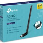 TP-Link AC600 USB WiFi Adapter for PC (Archer T2U Plus)- Wireless Network Adapter for Desktop with 2.4GHz, 5GHz High Gain Dual Band 5dBi Antenna, Supports Win11/10/8.1/8/7/XP, Mac OS 10.9-10.14, Black