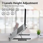 Laptop Stand for Desk, Adjustable Laptop Riser ABS+Silicone Foldable Portable Notebook Holder, Ventilated Cooling Notebook Mount Computer Stand for 10-15.6” Laptops,Tablets-Black