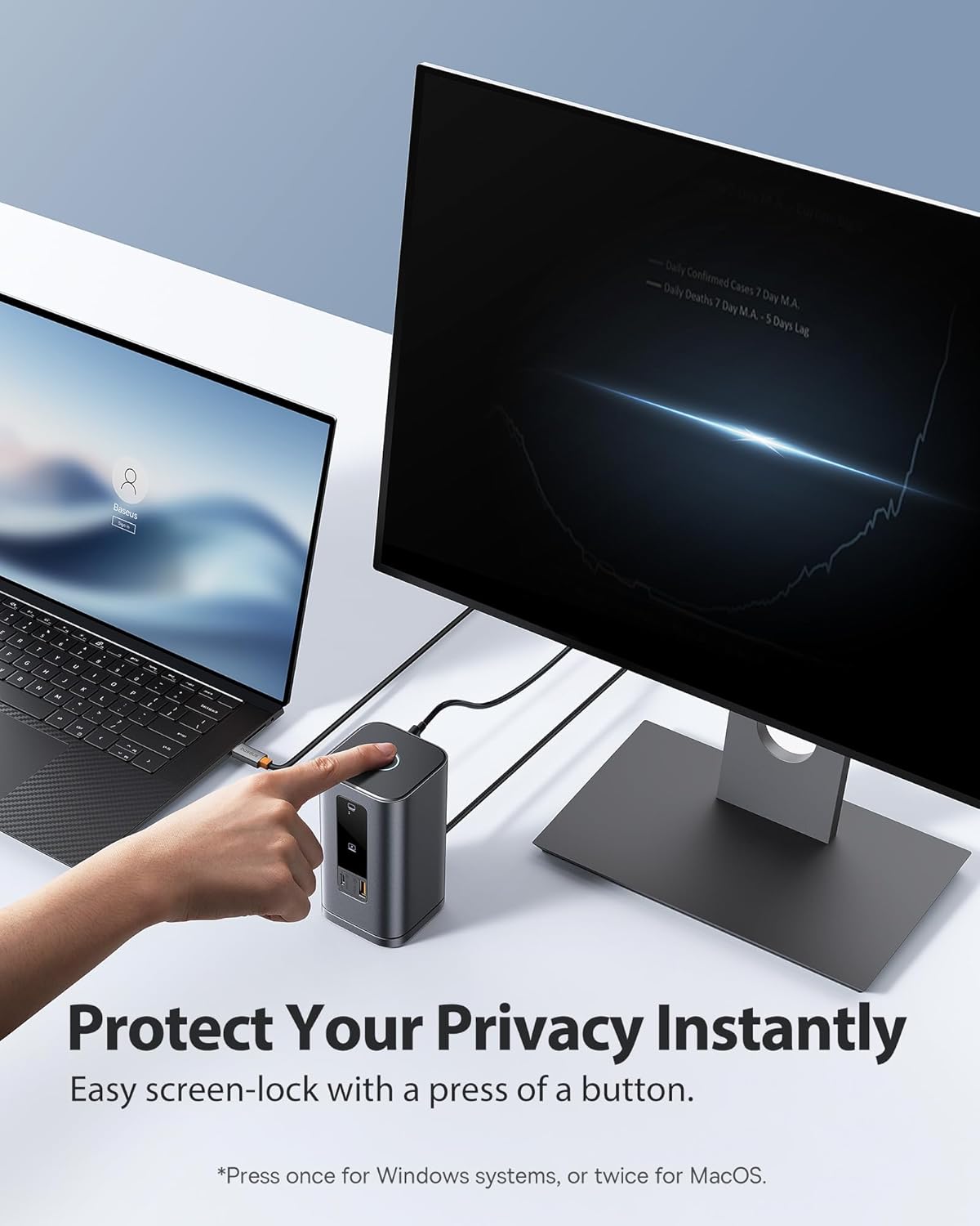 Baseus Docking Station, Spacemate(Win) 11 in 1, Triple Display, 4K HDMI and DP, 10Gbps USB A/C Ports, Gigabit Ethernet, 100W PD, Audio, Laptop Docking Station for Windows/Dell/HP/Lenovo/Asus/Acer/Mac