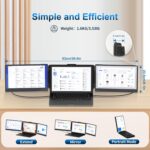 Laptop Screen Extender, 14” FHD 1080P IPS Ultra-Thin Dual/Triple Monitor Display, HDMI/USB-C Plug-Play Portable Monitor for Laptop, Built-in Speakers(Mac, Win, Android)