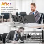 Laptop Screen Extender, 14” FHD 1080P IPS Ultra-Thin Dual/Triple Monitor Display, HDMI/USB-C Plug-Play Portable Monitor for Laptop, Built-in Speakers(Mac, Win, Android)