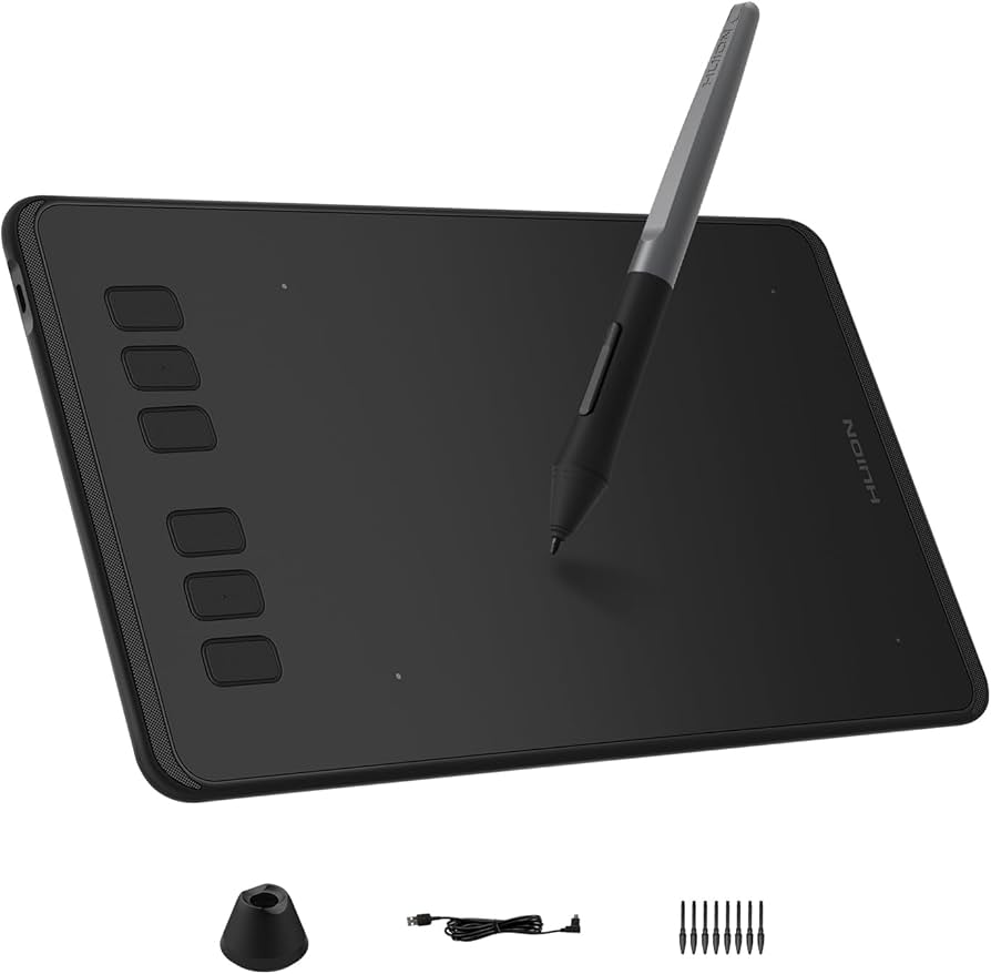 HUION Inspiroy H640P Drawing Tablet, 6×4 inch Digital Art with Battery-Free Stylus, 8192 Pen Pressure, 6 Hot Keys, Graphics Tablet for Drawing, Writing, Design, Teaching, Work with Mac, PC & Mobile