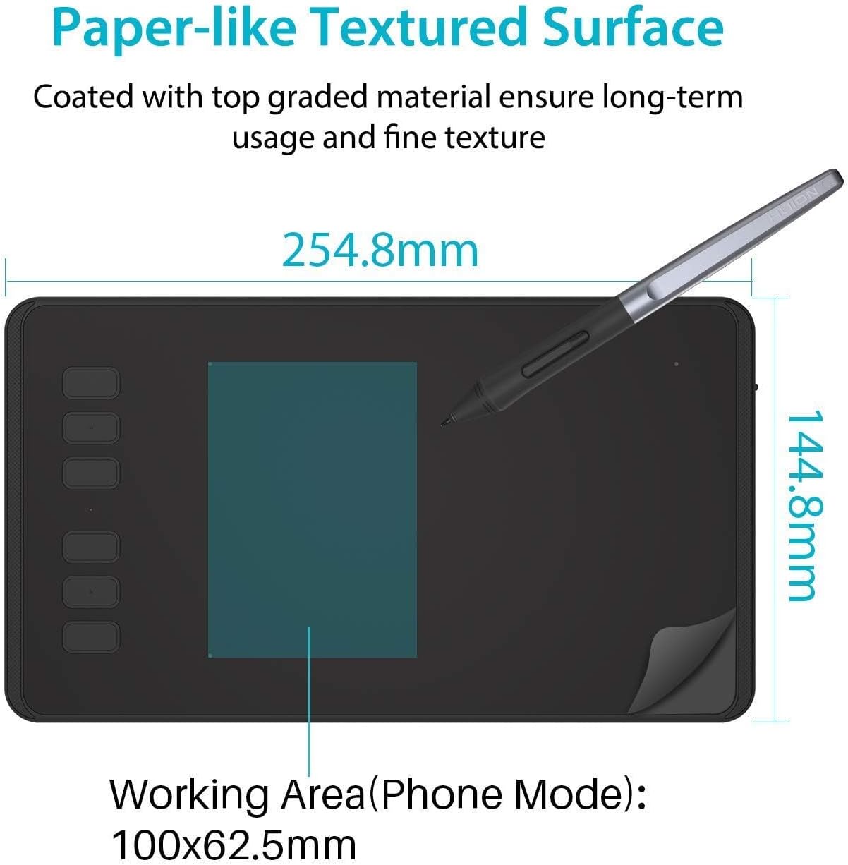 HUION Inspiroy H640P Drawing Tablet, 6×4 inch Digital Art with Battery-Free Stylus, 8192 Pen Pressure, 6 Hot Keys, Graphics Tablet for Drawing, Writing, Design, Teaching, Work with Mac, PC & Mobile