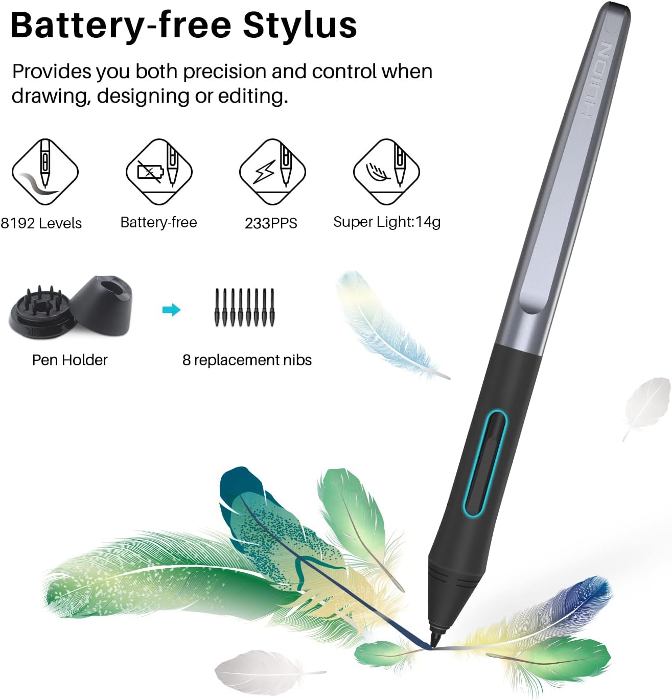 HUION Inspiroy H640P Drawing Tablet, 6×4 inch Digital Art with Battery-Free Stylus, 8192 Pen Pressure, 6 Hot Keys, Graphics Tablet for Drawing, Writing, Design, Teaching, Work with Mac, PC & Mobile