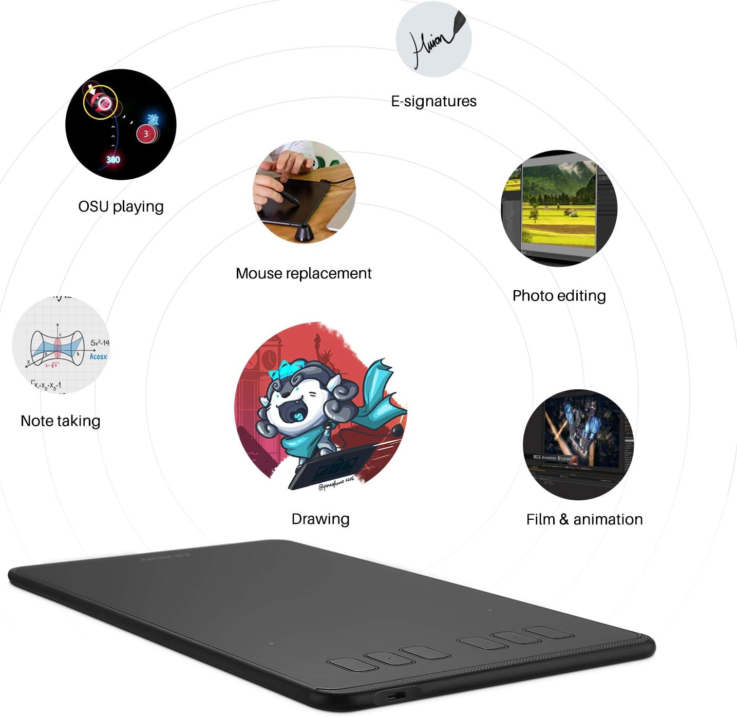 HUION Inspiroy H640P Drawing Tablet, 6×4 inch Digital Art with Battery-Free Stylus, 8192 Pen Pressure, 6 Hot Keys, Graphics Tablet for Drawing, Writing, Design, Teaching, Work with Mac, PC & Mobile