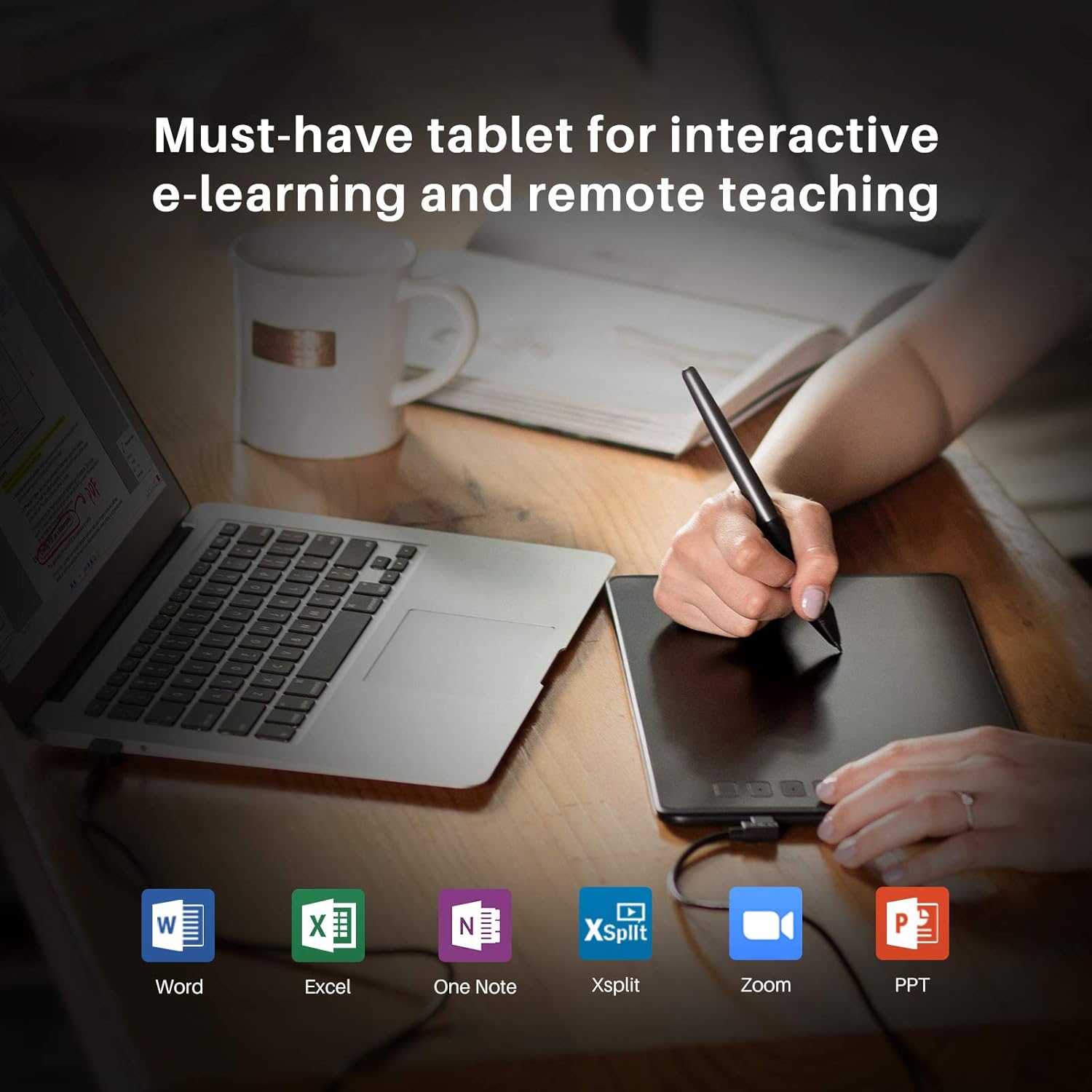 HUION Inspiroy H640P Drawing Tablet, 6×4 inch Digital Art with Battery-Free Stylus, 8192 Pen Pressure, 6 Hot Keys, Graphics Tablet for Drawing, Writing, Design, Teaching, Work with Mac, PC & Mobile