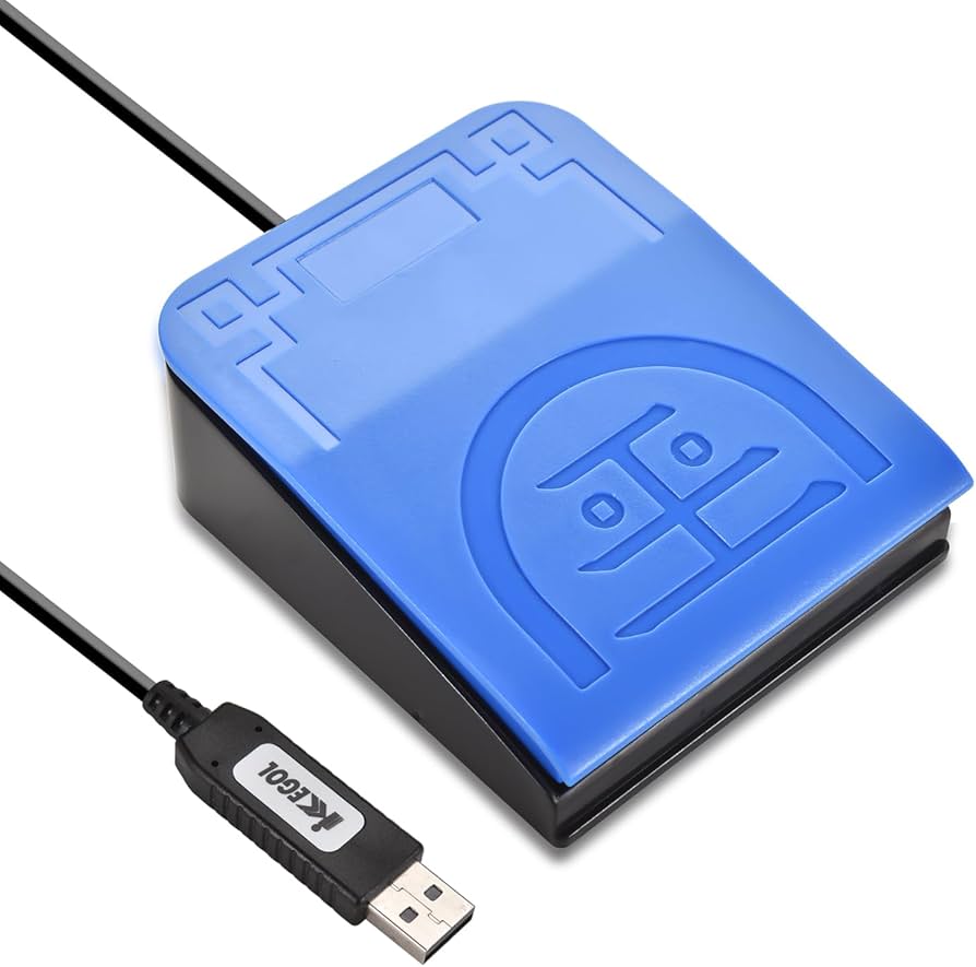 iKKEGOL 2023 Upgraded USB Foot Pedal Switch – Hands-Free Control PC Footswitch Customized Programmable Keyboard Mouse Hotkey for Gaming Transcription HID