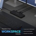 VisionTek VT4600DL Universal Dual 4K Docking Station 100W Charging (USB-A, USB-C)