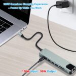8-in-1 USB-C Hub, Multi-Port Adapter for Laptops, 4K@60Hz HDMI, 85W Power Delivery, 3X USB-A 3.0 & USB-C Data Ports, SD/TF Card Reader, for Type-C Devices (Charger Not Included)