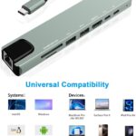 8-in-1 USB-C Hub, Multi-Port Adapter for Laptops, 4K@60Hz HDMI, 85W Power Delivery, 3X USB-A 3.0 & USB-C Data Ports, SD/TF Card Reader, for Type-C Devices (Charger Not Included)